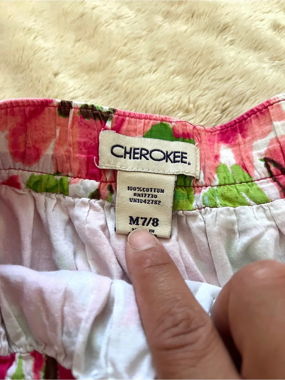 CHEROKEE Girl's Pink Floral Casual Skirt Size 7